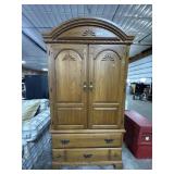 Traditional Style Oak Armoire.