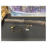 Primitive Oxen Yoke & Vtg Steelyard Scale.