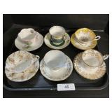 Porcelain Teacups & Saucers, Royal Anne, Shelly.