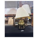 (3) Brass Table Lamps.