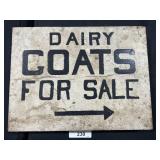 Vintage Wooden Dairy Goats Sale Sign.