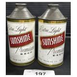 Vintage Extra Light Sunshine Premium Beer Cans
