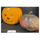 Ceramic Jack O Lantern Light & Turkey Pumpkin.