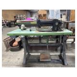 Vtg Industrial Singer Sewing Machine & Table.