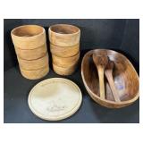 Thai Teak Wooden Salad Bowls, Cheese Board.