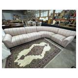 Pink Striped Mid Century Modern Sectional.