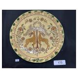 The Clay Cat Redware Plate W/ Sgraffito Decoration