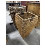 Textured Floor Vase, Woven Wicker Floor Vase.