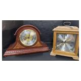 2 Vintage Wooden Mantle Clocks.