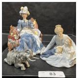 Avon Lady Statues & Elephant Hat Pins.