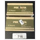 2 Boxes, Perfecta 357 Magnum 158 Grain Ammo.