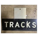 Reflective Railroad Tracks Sign.