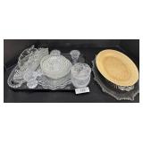 EAPG Glass & Ceramic Plate.;
