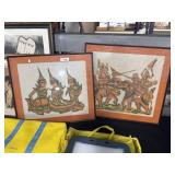 Vtg Thai Style Wall Art.