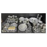Pewter Dinnerware, Cups, Candle Holders.