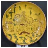 1973 Breininger Redware Sgraffito Design Plate.