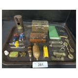 Vintage Beer Adv, Owl Call, Tin Boxes.