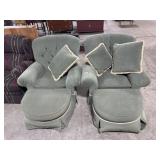 Cozy Tufted Armchairs & Ottomans.