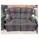 Vtg Stripped Reclining Loveseat.
