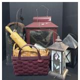 Lanterns, Outdoor Lights, Wicker Baskets.