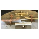4 Vintage Balsa Wood Model Airplanes.
