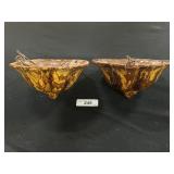 Breininger Redware Slip Glazed Hanging Planters