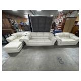 Clean Faux Leather Sofa Arm Chair & Loveseat.