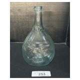 Aqua Blown Glass Union Eagle Bottle.