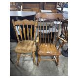 Ornate Side Chair, Maple Rocker.