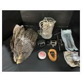 Taxidermy Turkey Wings, Fly Fishing Line, Reels.