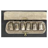 6 Sterling Silver Initial Engraved Spice Shakers.