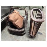 Vtg Wicker & Mahogany Magazine Racks.