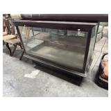 Vtg Oak Glass Display Case.
