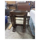 Vtg Glasstop Nesting Tables, Pianist Bench.