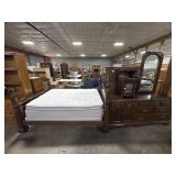 Traditional Style Dark Pine Bedroom Suite.