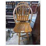 (2) Oak Bar Stools.