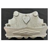 Painted Tramp Art Style Wooden Wall Pocket.