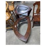 (3) Modern Dark Walnut End Tables.