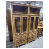 (2) Oak Display Cabinets.