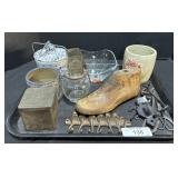 Ceramic Vases, Glass Bowl, Scissors, Nut Chopper.
