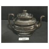 Vintage Glazed Redware Tea Pot.