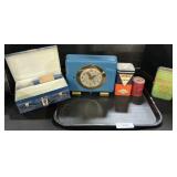 Advertising Tins, Guardian Clock, Lunchbox.
