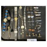 Costume Jewelry, Wrist Watches, Cuff Links.