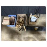 Mickey Mantle Bat, Croquet Mallets, Planters.