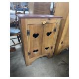 Rustic Pine Farmhouse Style Heart Cabinet.