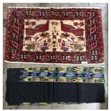 Folk Art Hooked Rug & Tapestry.