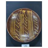 Breininger Redware Yellow Slip Glazed Plate.
