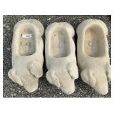 3 Concrete Pig Garden Planters