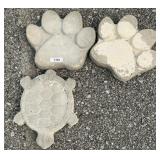Concrete Turtle & Paw Prints Stepping Stones.