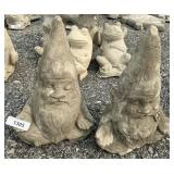 Pair Of Concrete Garden Gnome Sculptures.